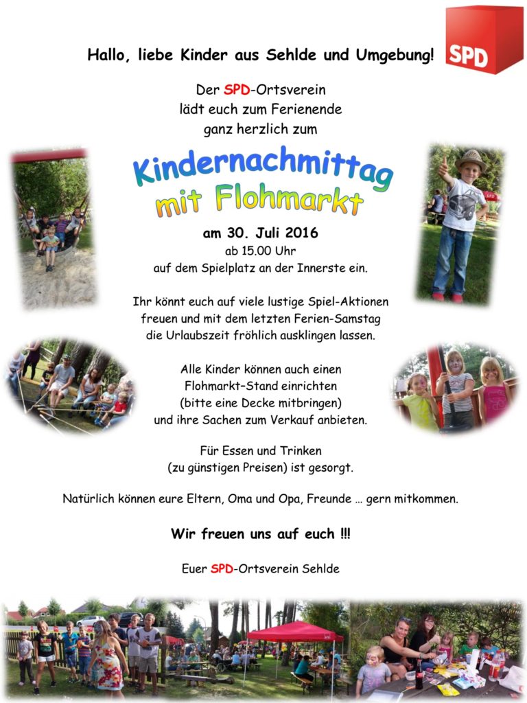 Plakat SPD Kindernachmittag 2016