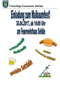 Frewillige Feuerwehr lädt zum Maibaumfest